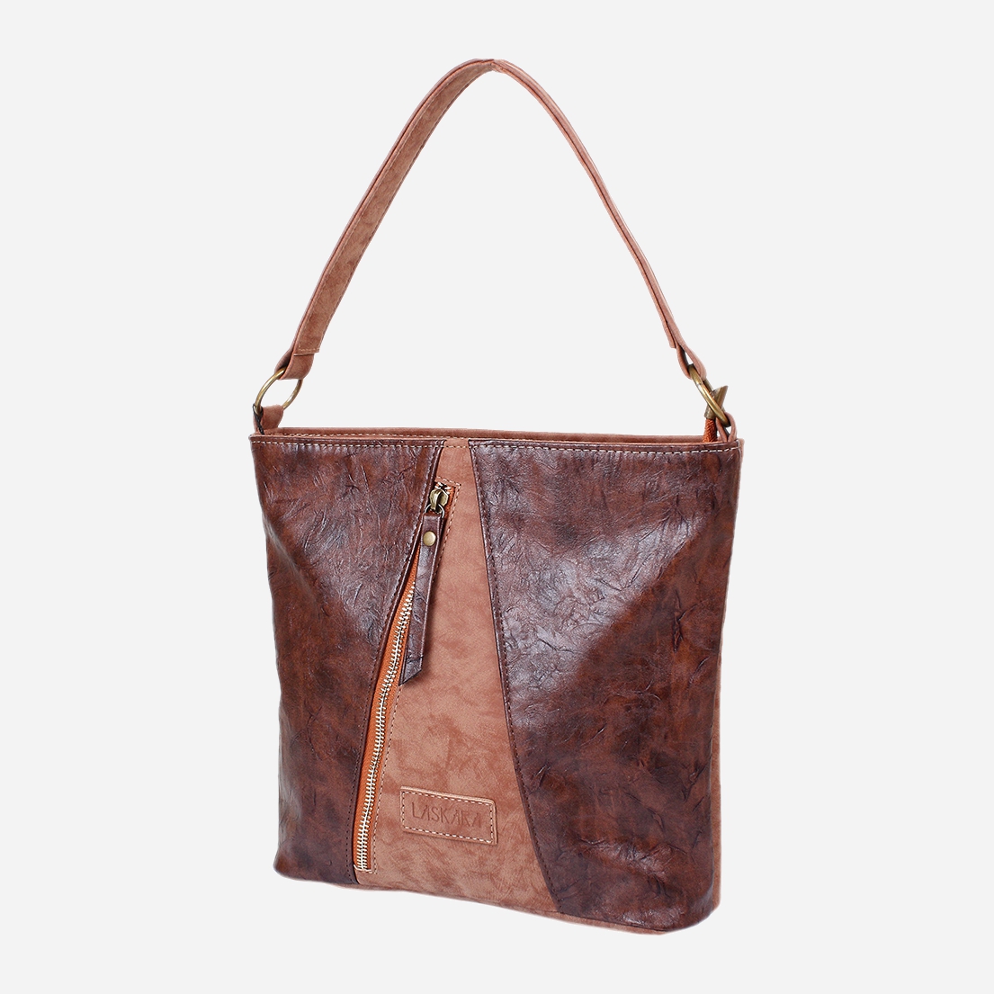 

Женская сумка Laskara LK10204-choco-camel