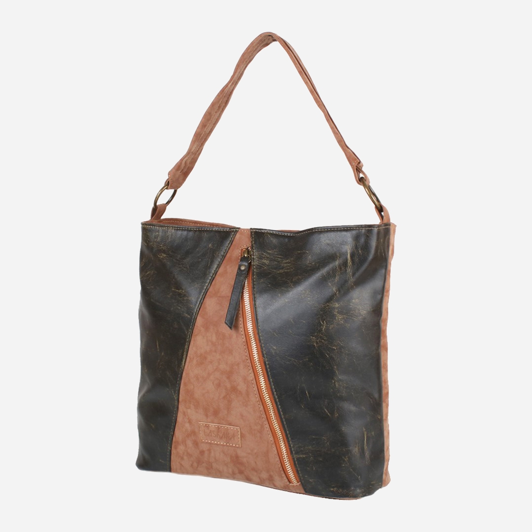 

Женская сумка Laskara LK10203-choco-camel Темно-коричневая