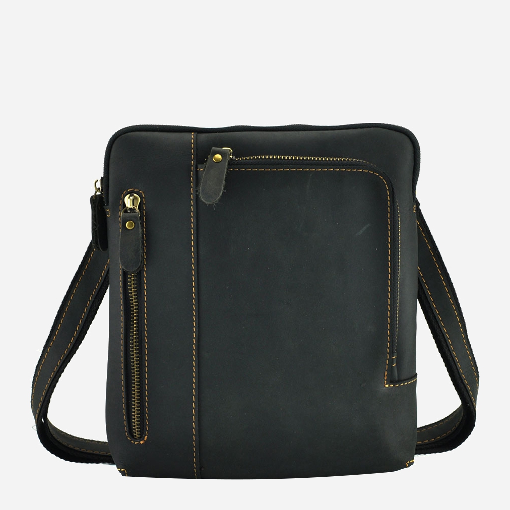 

Мужская кожаная сумка Tiding Bag T0030A Черная