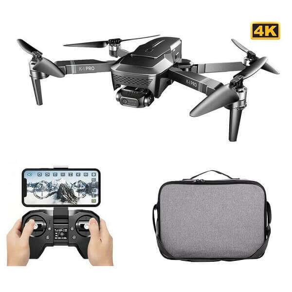 

Квадрокоптер VISUO K1 PRO - дрон с 4K и HD-камерами, 5G WI-FI, GPS, FPV, БК моторы, 1,6 км, до 30 минут + сумка (k364)