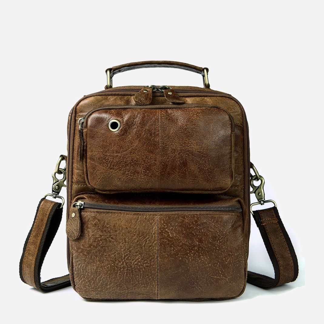 

Мужская кожаная сумка Vintage leather-14673 Рыжая