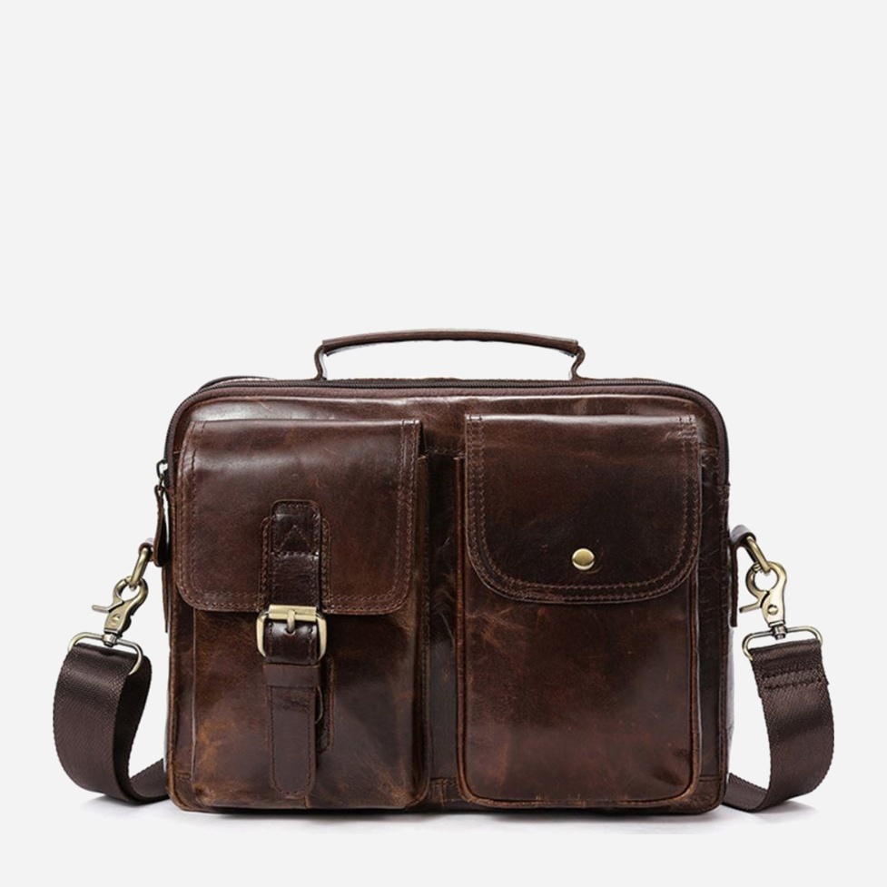 

Мужская кожаная сумка-портфель Vintage leather-14693 Коричневая
