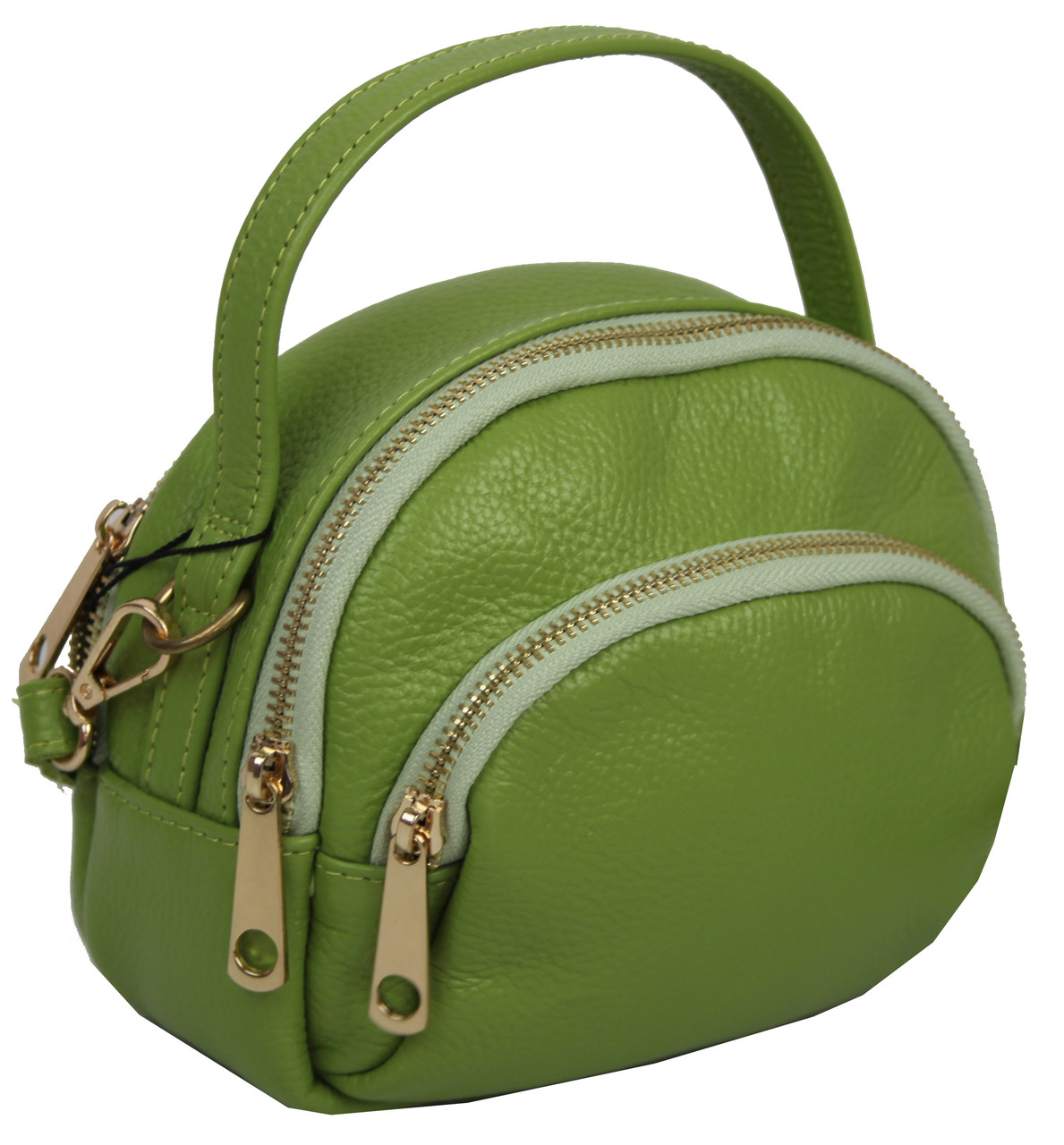 

Женская кожаная сумка Borsacomoda 9х14х17 см Салатовый 000159309