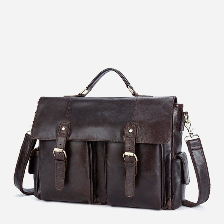 

Мужская кожаная сумка-портфель Vintage leather-14749 Коричневая