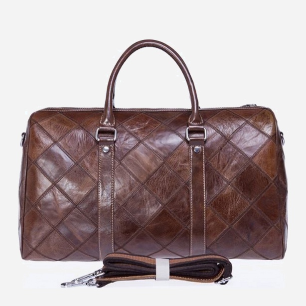 Акція на Чоловіча шкіряна сумка-боулер Vintage leather-14752 Коричнева від Rozetka