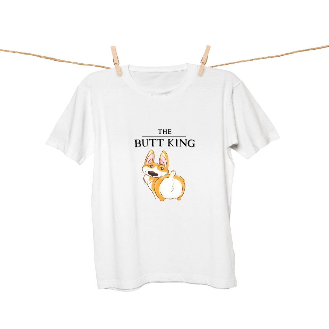

Футболка женская с корги The butt king CORGINUTI белая размер S