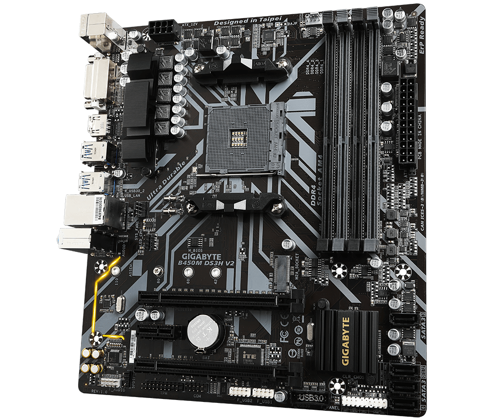 

Материнська плата GIGABYTE SAM4 AMD B450 - (B450M DS3H V2)