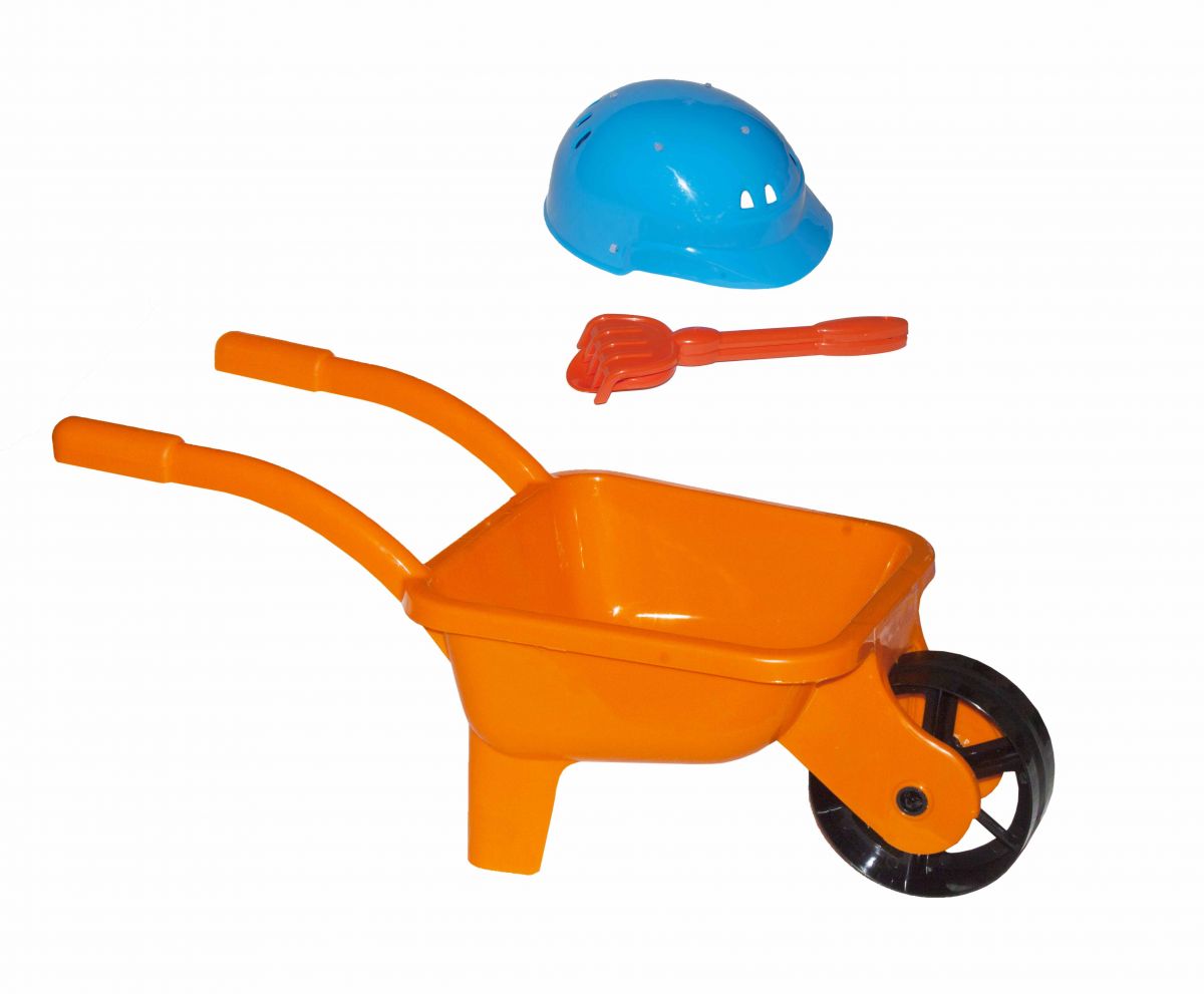 

Тачка с каской и песочным набором оранжевая Kinderway (KW-01-125) (121501)