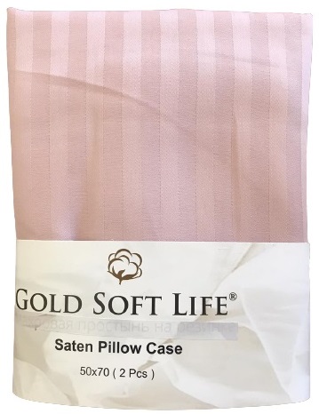 

Набор наволочек Gold Soft Life Сатин Basic Stripe 50х70 2 шт Пудровый (ts-02730)