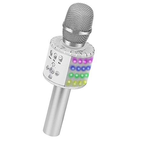 

Bluetooth микрофон для караоке с подсветкой CG MUSIC STAR MK2L Silver