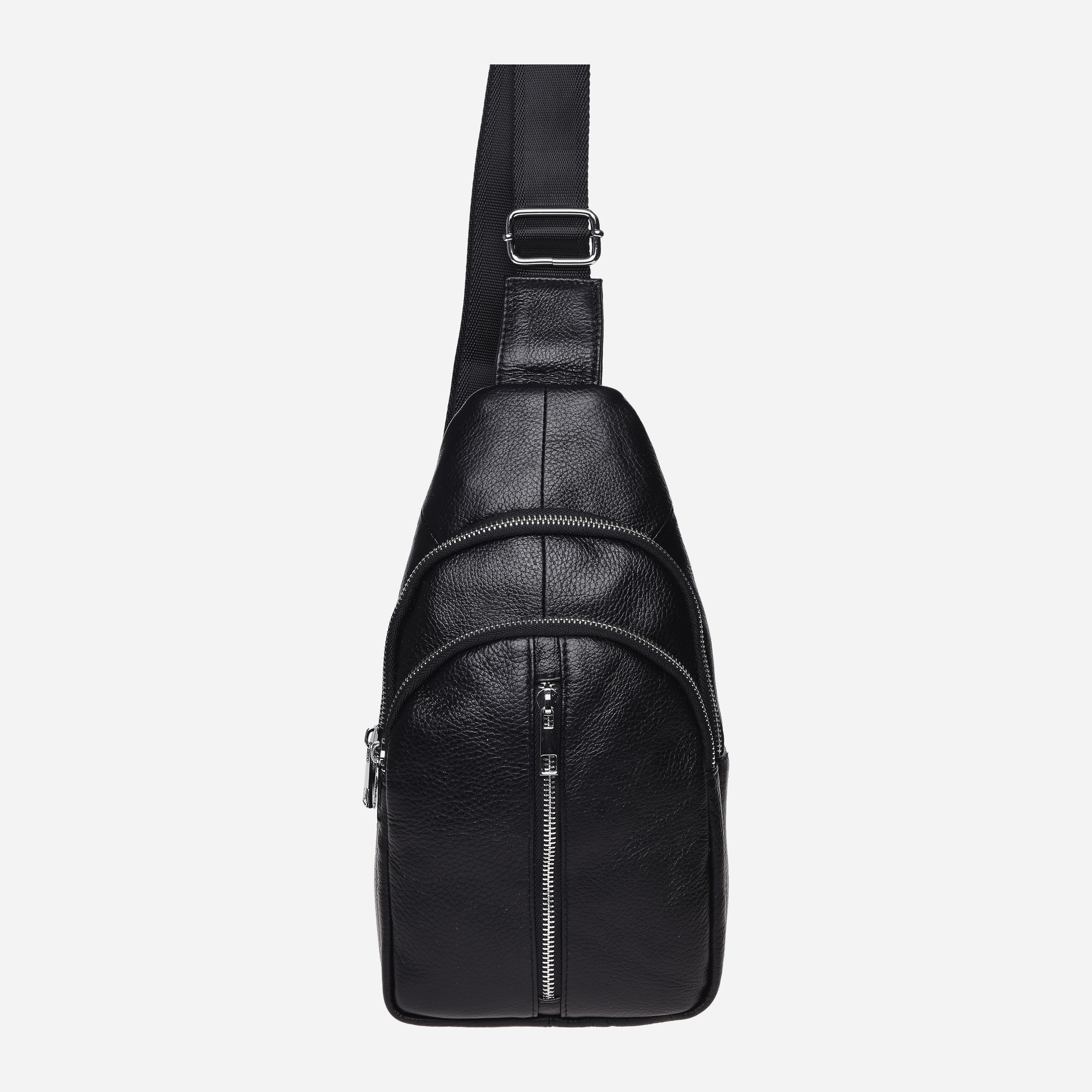 

Мужская сумка-слинг кожаная Laras K10155 Black