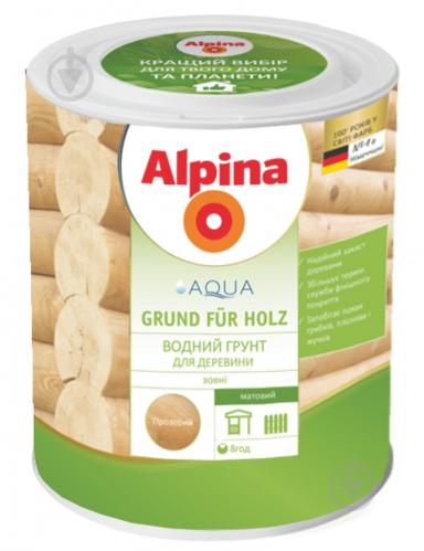 

Грунт для дерева Alpina AQUA GRUND FUR HOLZ безцветный мат 2,5 л