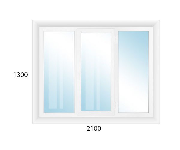 

Окно металлопластиковое Aluplast 1 Ideal 8000 85 mm глухое 2100х1300 мм белое