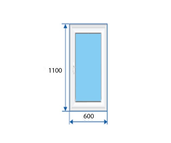 

Окно металлопластиковое Aluplast 1 Ideal 2000 60 mm глухое 600х1100 мм белое