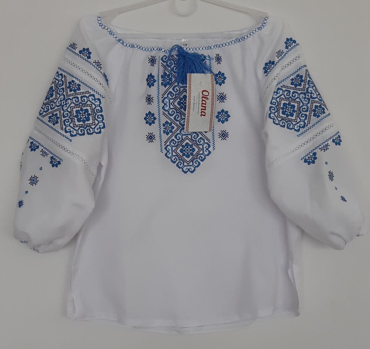 

Вишиванка для дівчинки Olana Михайлина полотно синя 146
