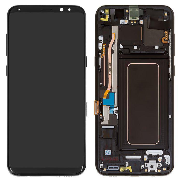 

Дисплей для Samsung G955 Galaxy S8 Plus, чорний, із сенсорним екраном, з рамкою, Original (PRC), midnight Black, original glass