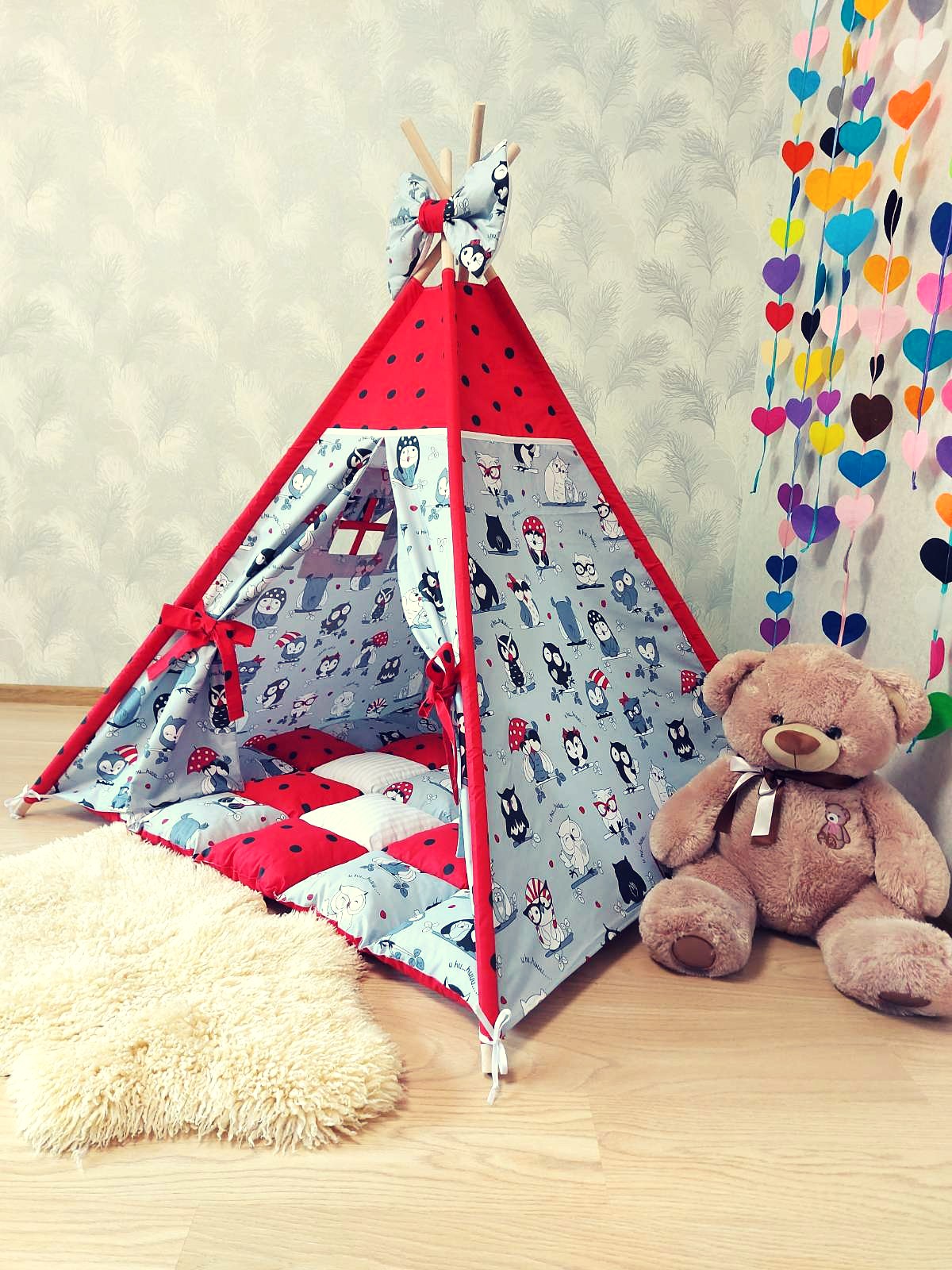 

Вигвам для девочки Lira Textile Совки с дутым ковриком