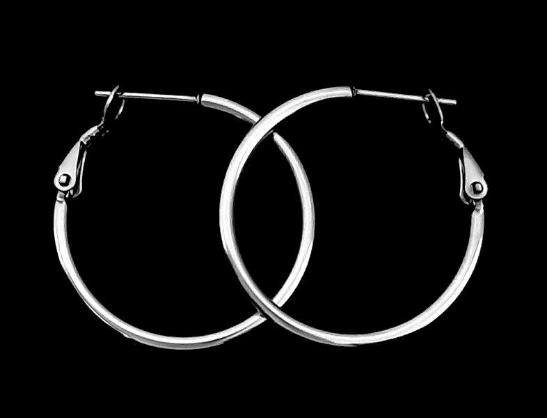 

Серьги-кольца серебряный цвет 3 см Stainless Steel хст037