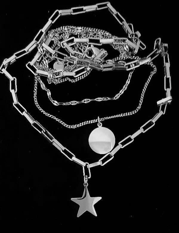 

Тройная цепочка с кулончиками Звезда кст033 Stainless Steel