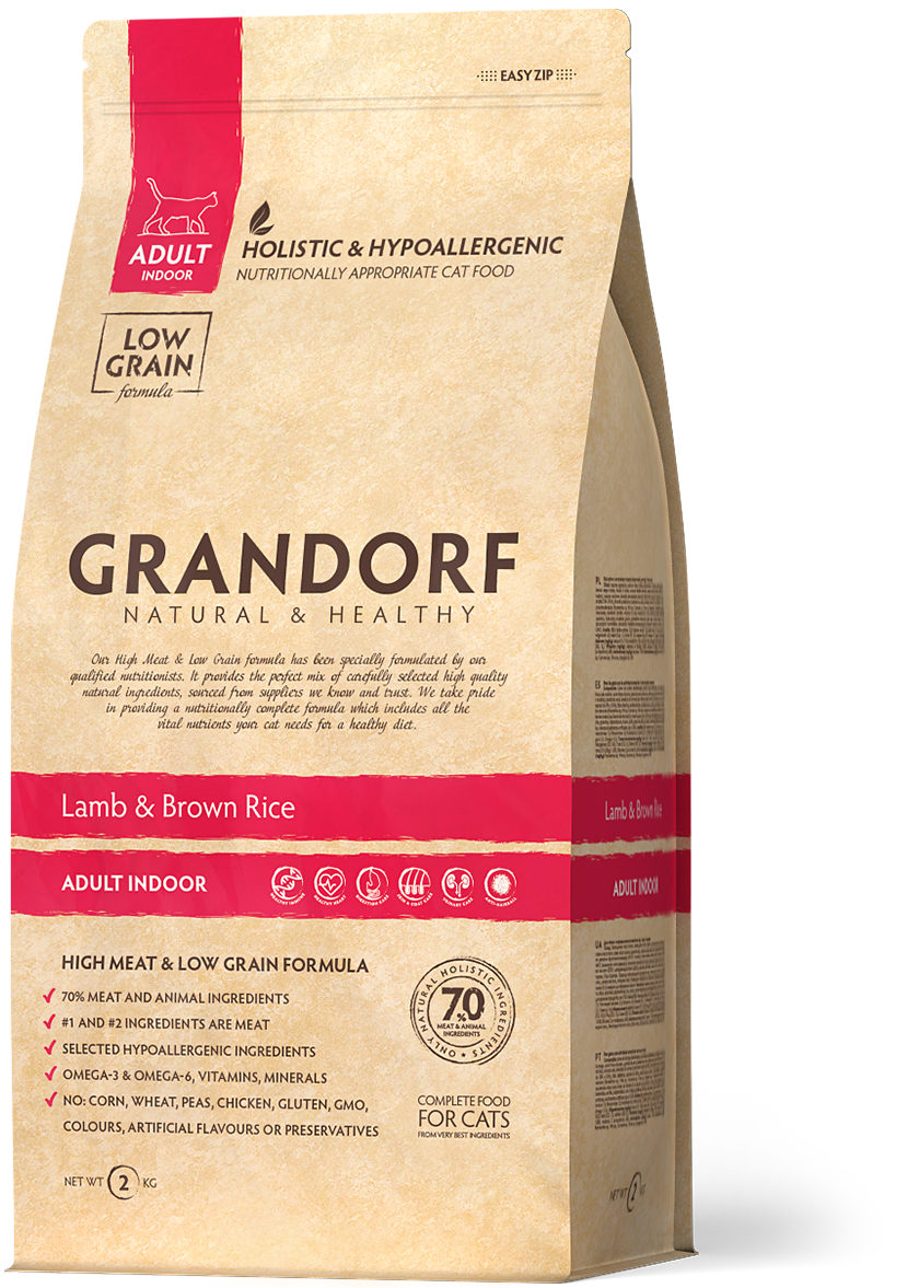 

Сухой корм для кошек Grandorf Lamb & Rice Adult Indoor 2 кг