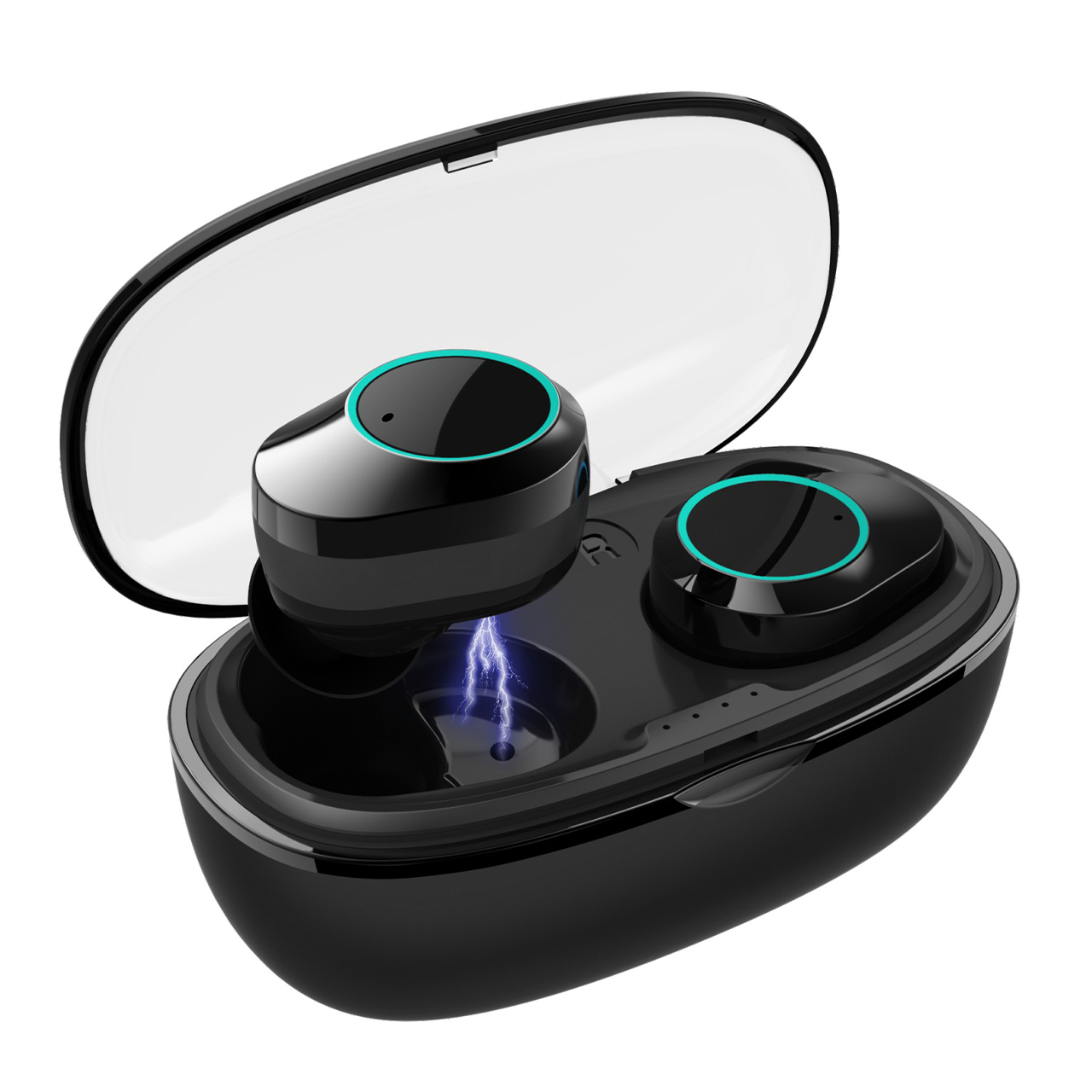 

Беспроводные наушники Bluetooth гарнитура KUMI T5S Black IPX7 Блютуз 5.0 с зарядным кейсом