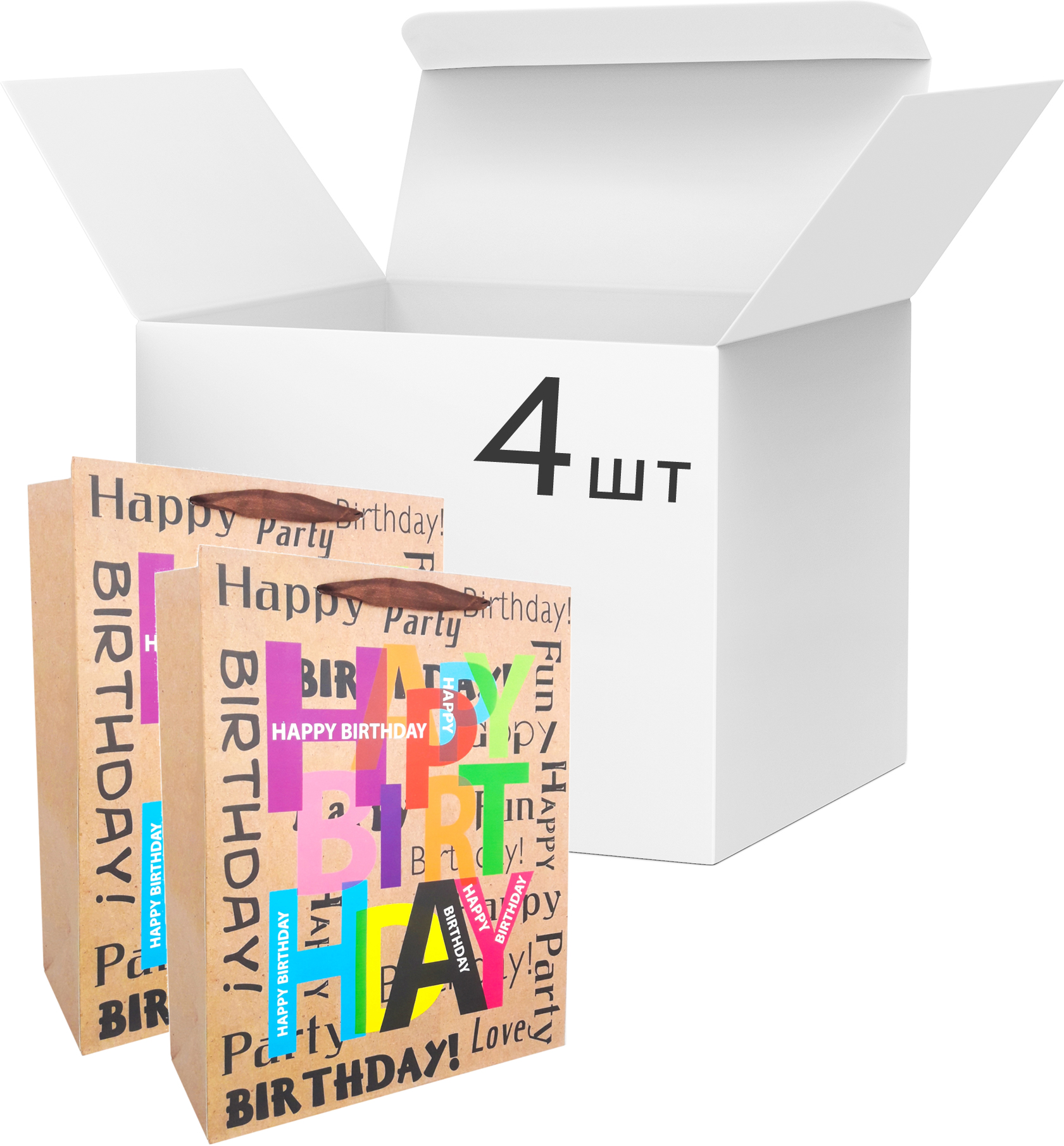 

Набор пакетов подарочных Angel Gifts 310х400х120 мм Party love 4 шт (Я46053_AG91397_4)