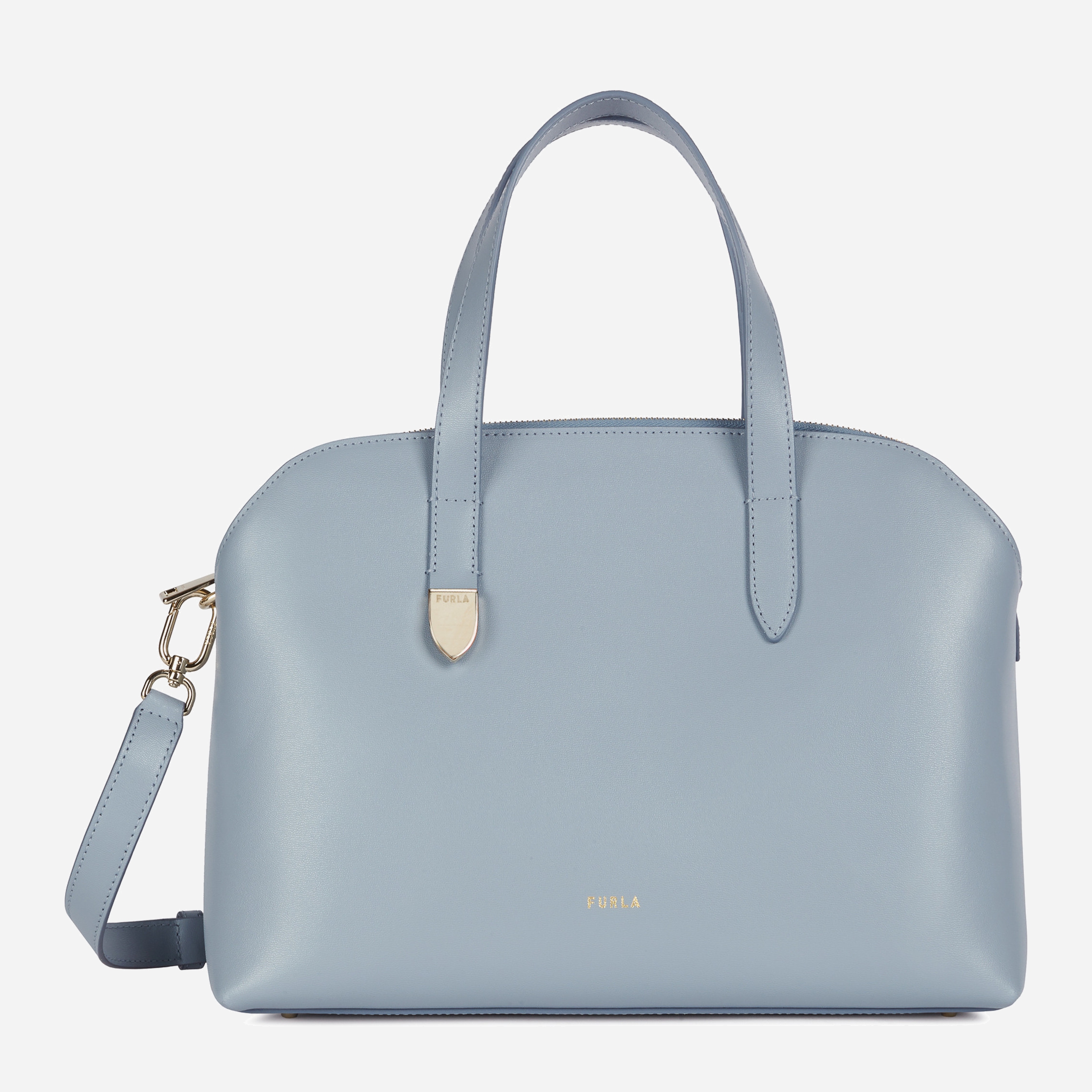 

Женская кожаная сумка Furla Block M Tote WB00121 Светло-голубая