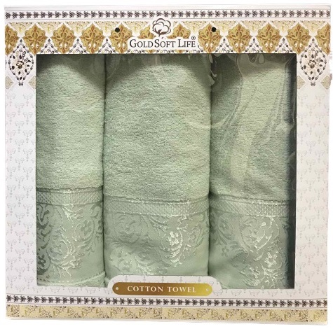 

Набор махровых полотенец Gold Soft Life Hindistan 50x90 2 шт, 70х140 Зеленый (ts-02383)