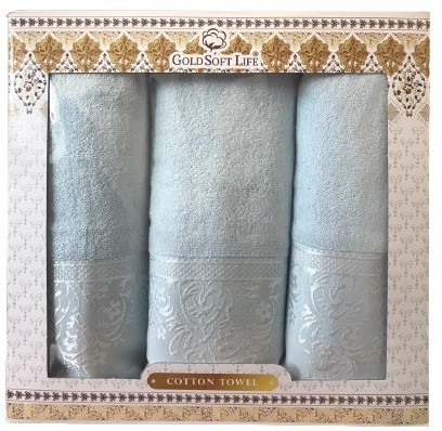 

Набор махровых полотенец Gold Soft Life Hindistan 50x90 2 шт, 70х140 Голубой (ts-02385)