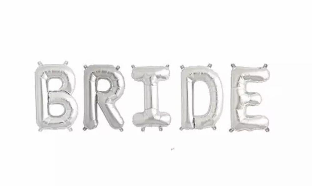 

Фольгований напис Star "BRIDE" 40" 100 см срібний 3565