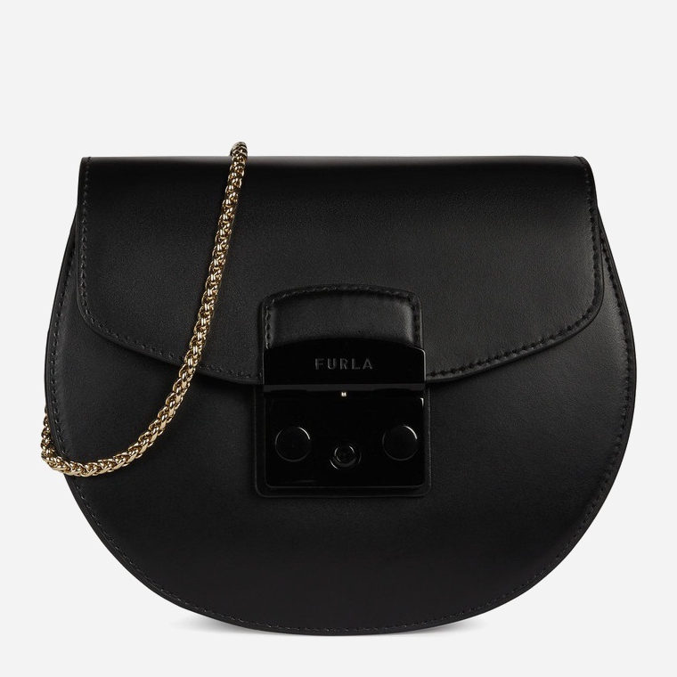 

Женская кожаная сумка Furla Metropolis Mini Crossbody Round - Vitello Черная