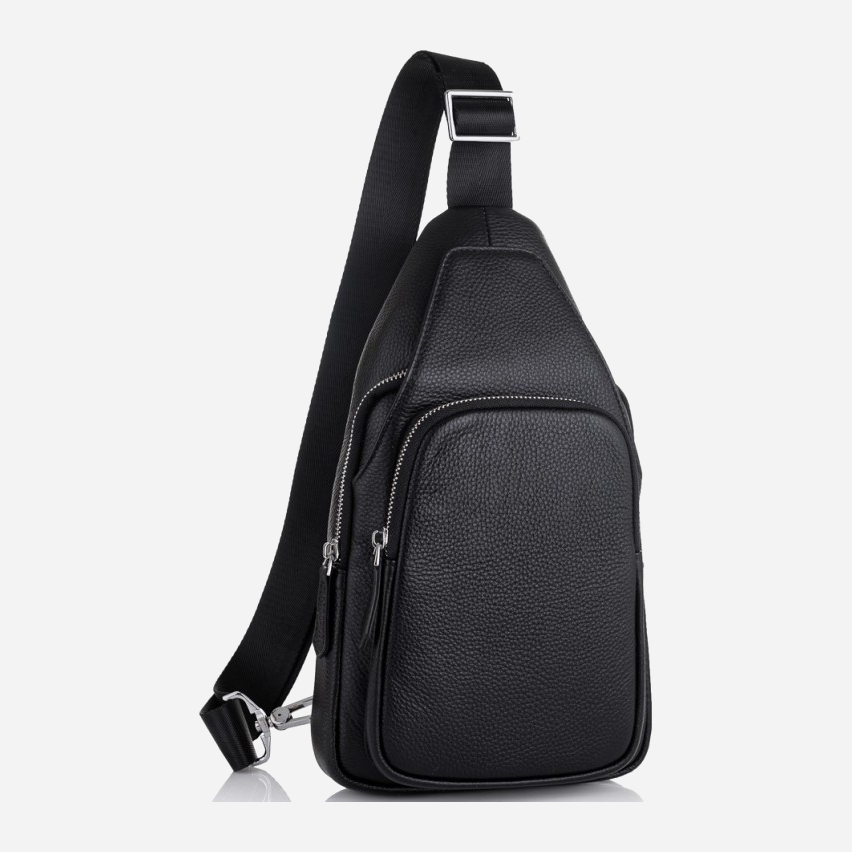 

Мужская сумка-слинг кожаная Tiding Bag SM8-681A Черная