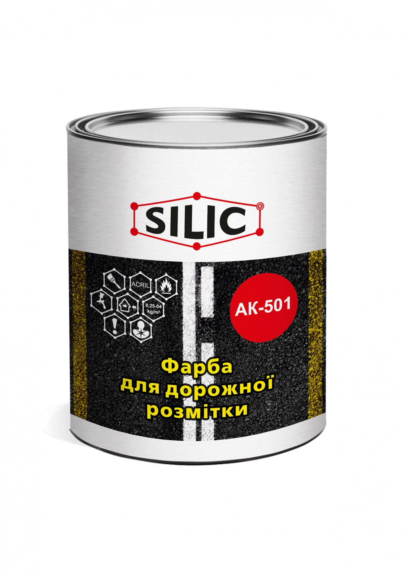 

Краска Силик для разметки дорог АК-501 красный 15кг (АК50115kr)