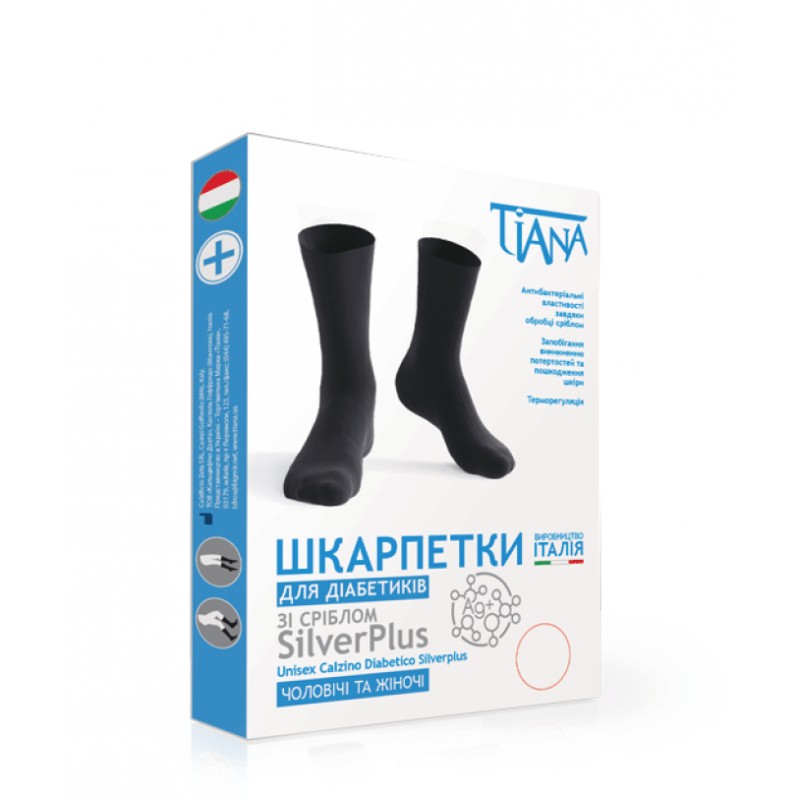 

Носки для диабетиков с серебром SilverPlus Tiana Тип 725 мужские, женские,черные размер 2, Носки для диабетиков с серебром SilverPlus Tiana Тип 725 мужские, женские,черные размер 2 (38-40)