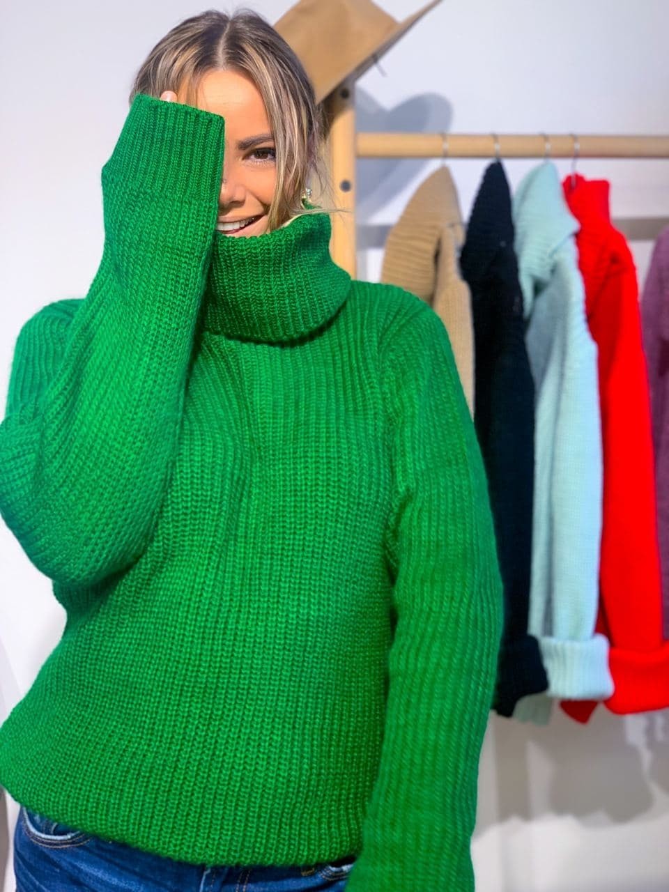 

Свитер - SRS - свитер с горлом - 42-48 - зеленый