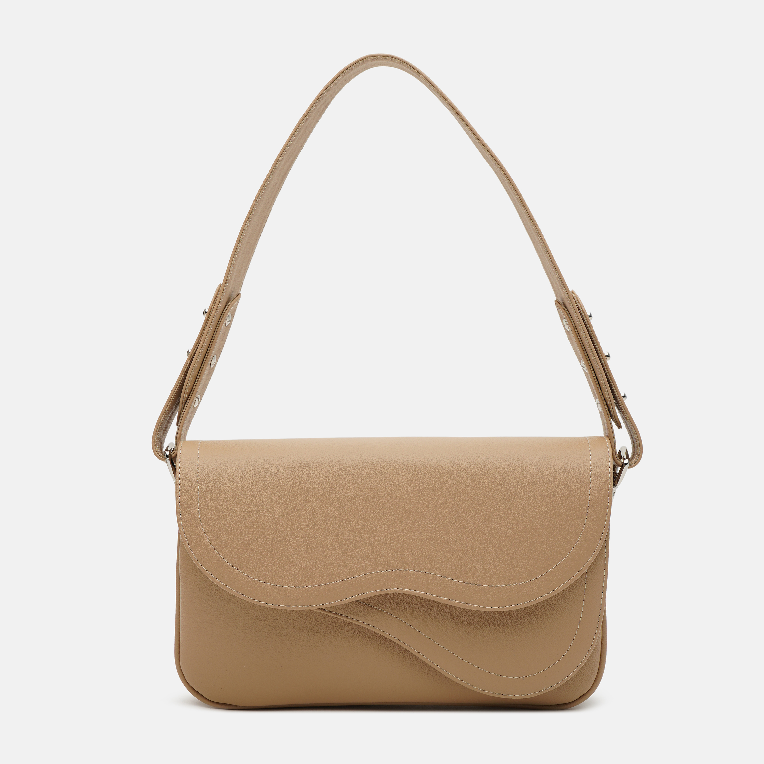 

Женская сумка кожаная Kachorovska Saddle Bag 2-L1041 Бежевая