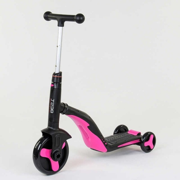 

Самокат, велосипед, велобег 3 в 1 Best Scooter детский самокат черно-розовый (3977)
