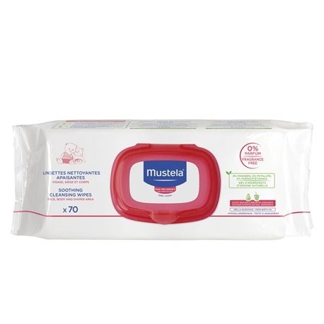 

Влажные очищающие салфетки для чувствительной кожи малыша MUSTELA Cleansing Wipes 70 шт. (3504105029807)