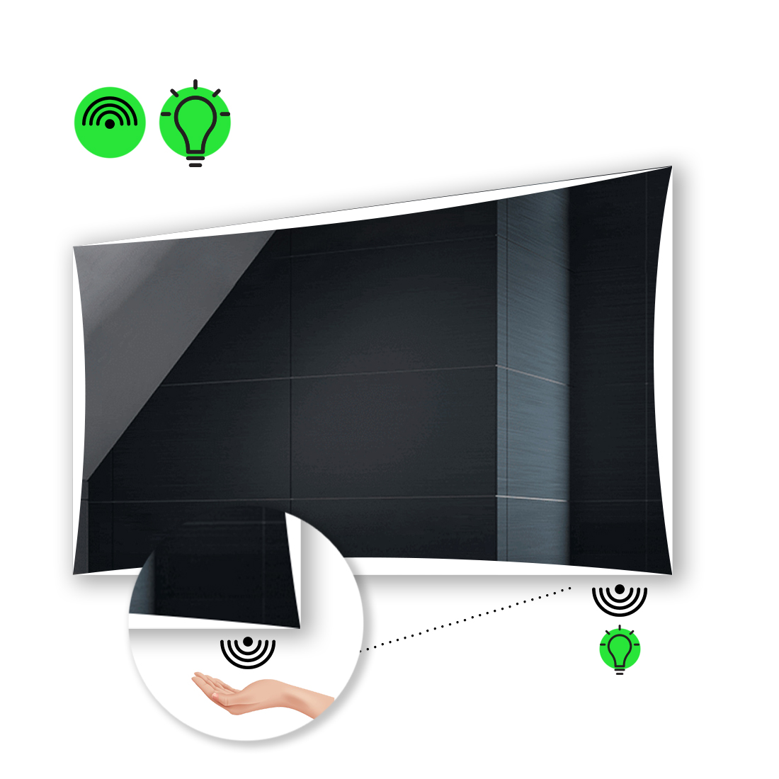 

Зеркало Amado с Led-подсветкой, с ИК включателем 140x90 см