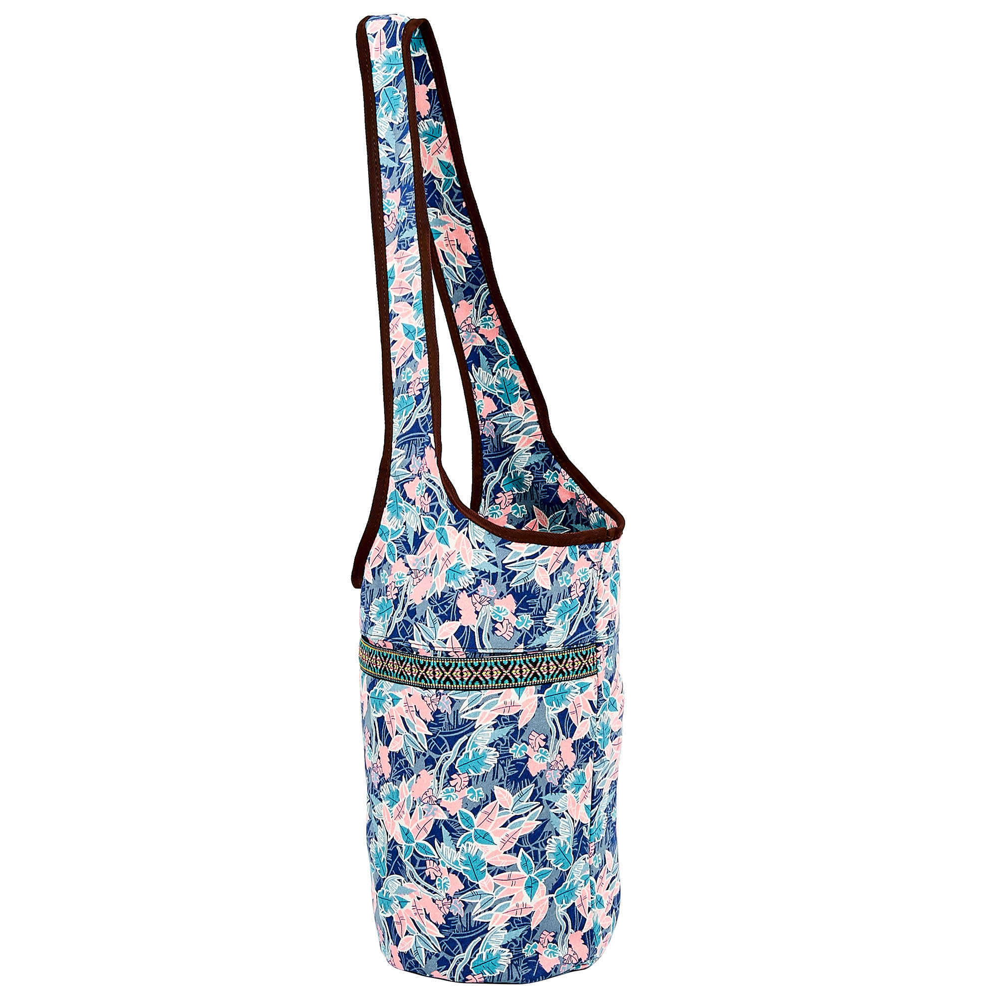 

Сумка для фитнеса и йоги через плечо Yoga bag KINDFOLK FI-8364-2 (размер 33смх84см, полиэстер, хлопок, розовый-голубой)