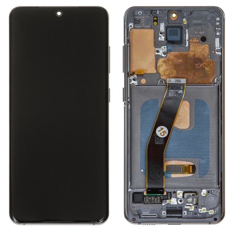 

Дисплей для Samsung G980 Galaxy S20, G981 Galaxy S20 5G, сірий, із сенсорним екраном, з рамкою, оригінал (переклеєне скло), cosmic grey