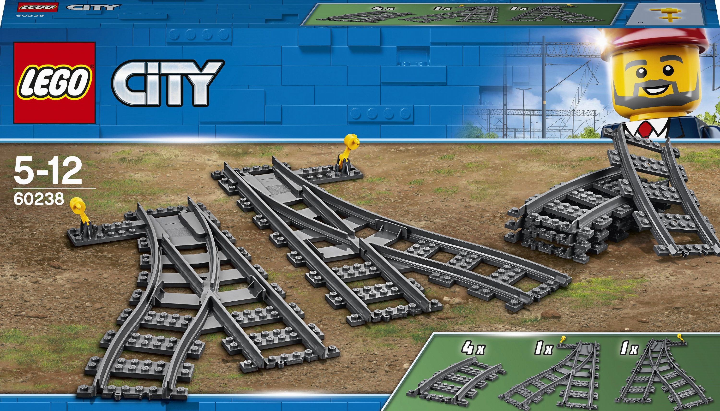 

Конструктор LEGO City Железнодорожные стрелки 8 деталей (60238) (5702016364675)