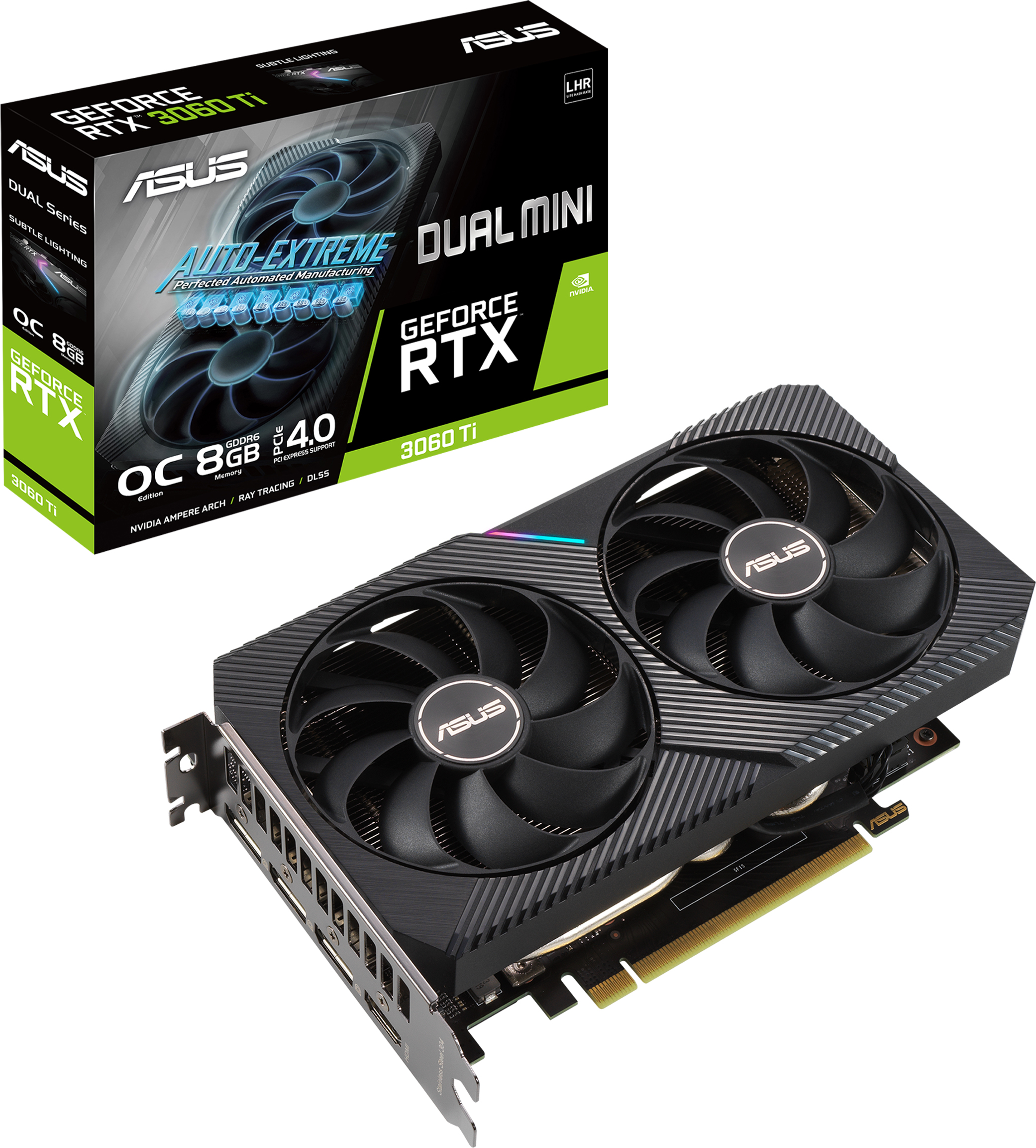 Видеокарта Asus PCI-Ex GeForce RTX 3060 Ti Dual Mini OC Edition V2 LHR 8GB  GDDR6 (256bit) (1680/14000) (1 x HDMI, 3 x DisplayPort) (DUAL-RTX3060TI-O8G-MINI-V2)  – фото, отзывы, характеристики в интернет-магазине ROZETKA |