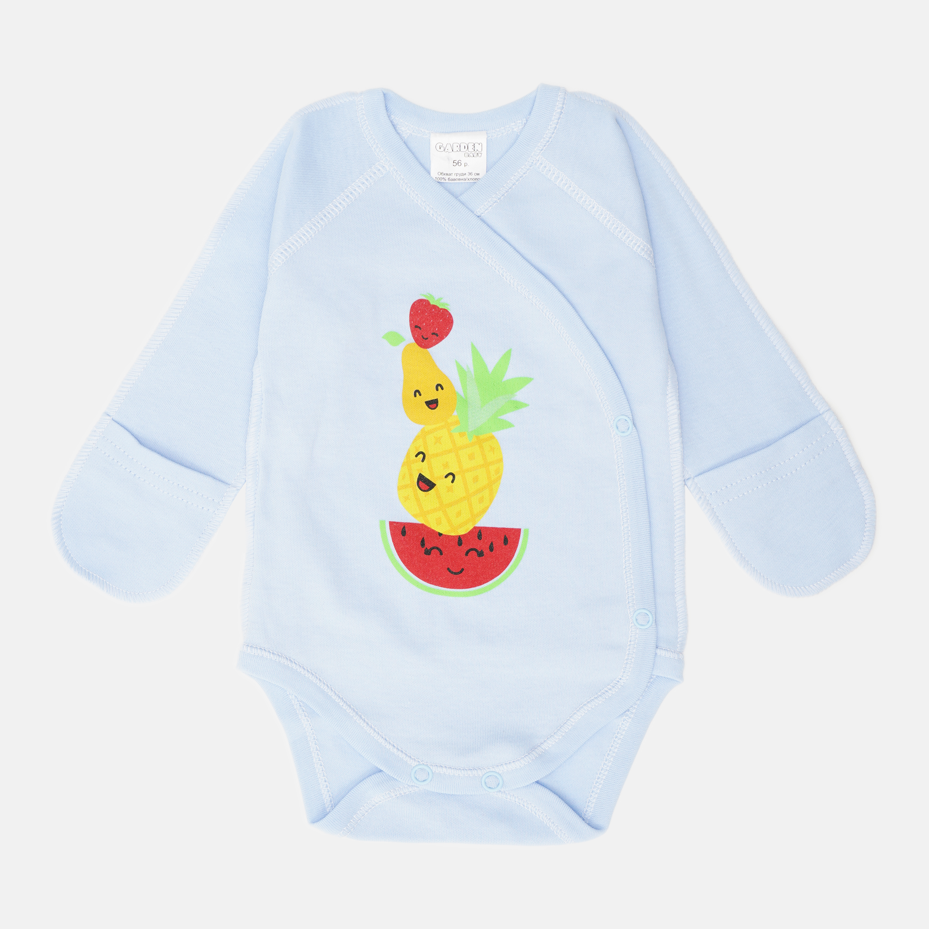 

Боди-распашонка Garden Baby Фрукты 27040-02 62 см Голубая