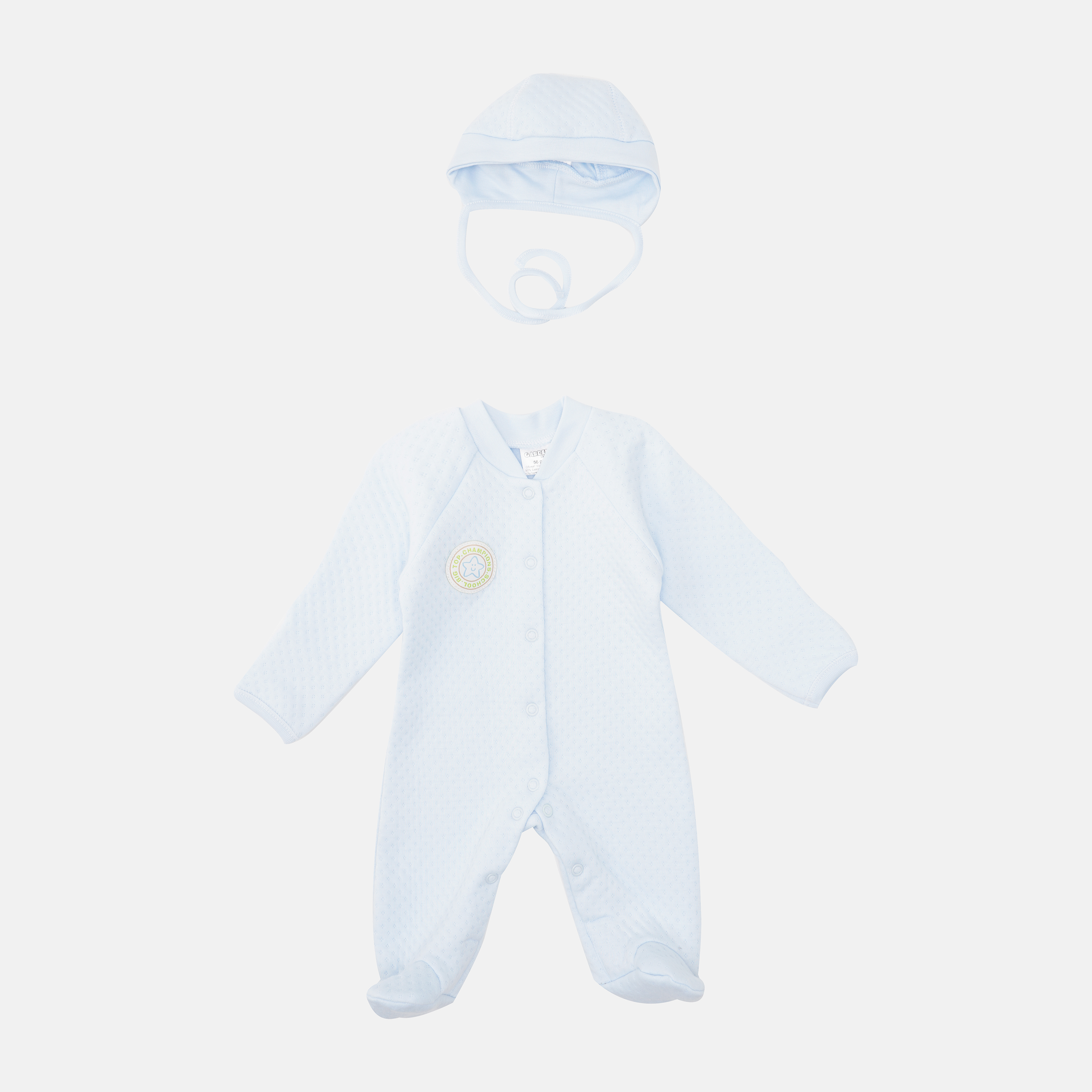 

Человечек теплый + шапочка Garden Baby Капитон 40174-15 62 см Голубые
