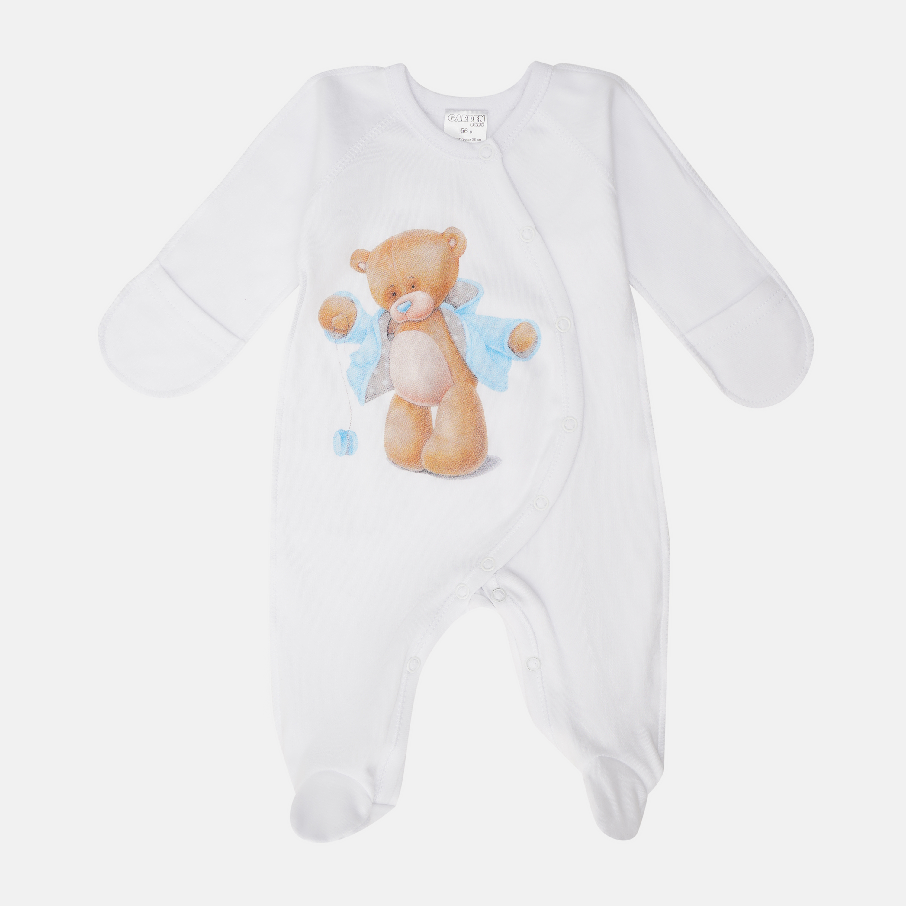 

Человечек Garden Baby Малютка Медвежонок 10837-02 56 см Белый