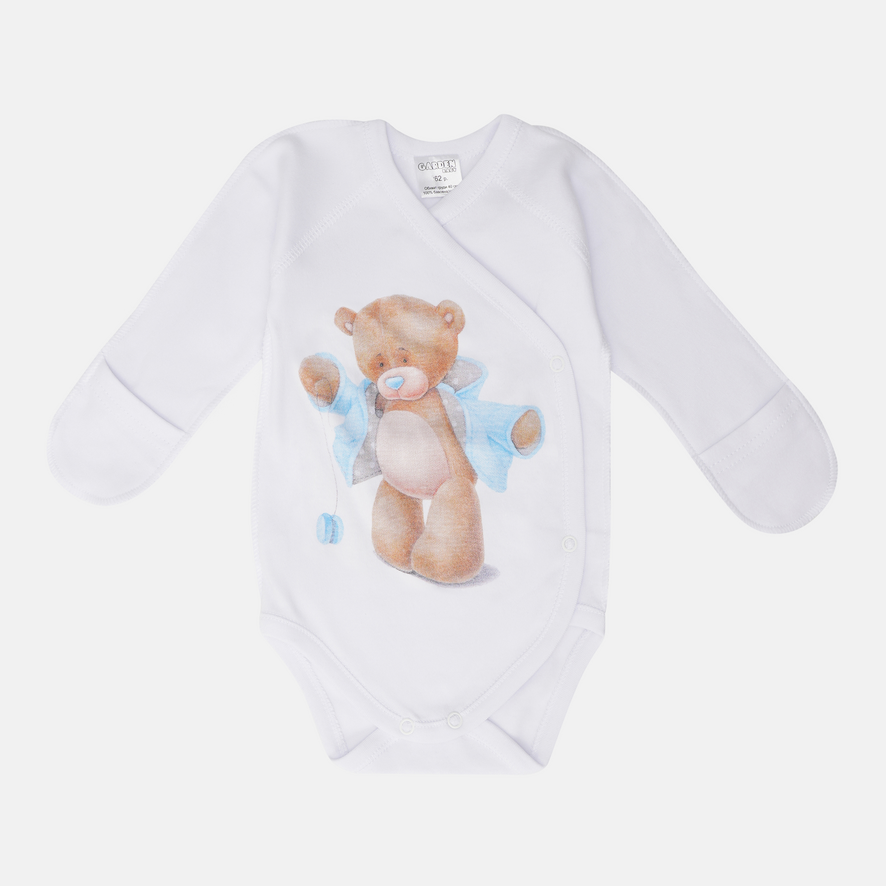 

Боди-распашонка Garden Baby Медвежонок 27052-02 62 см Белая