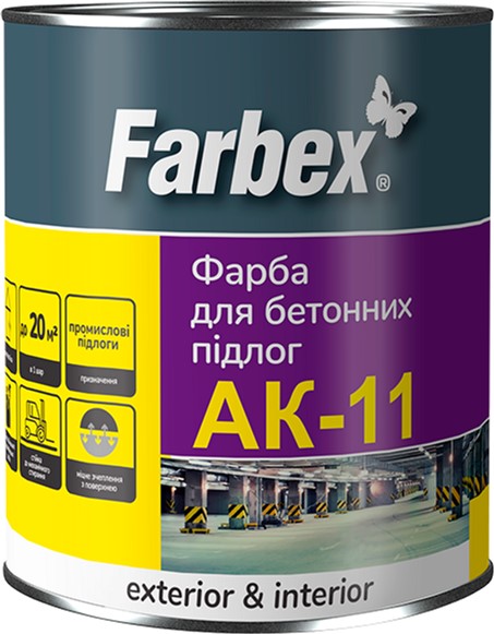 

Краска для бетонных полов АК-11 Farbex 2.8 кг Белая (4823083309480)