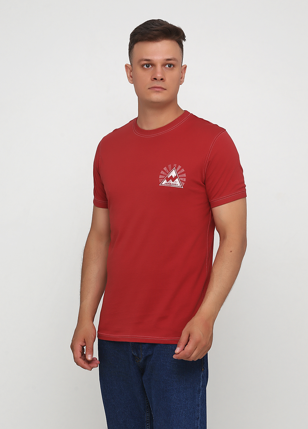 

Футболка JACK&JONES 12162198-BRICK RED L терракотовый