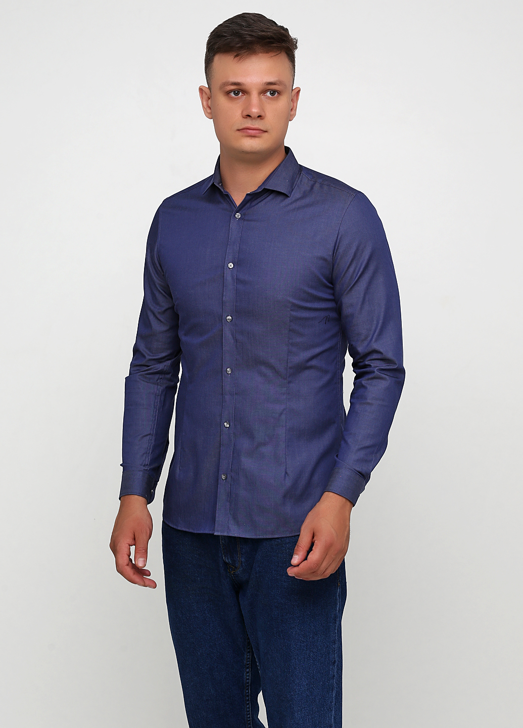 

Рубашка JACK&JONES 12125132-FABEB DENIM  синий, Рубашка JACK&JONES 12125132-FABEB DENIM L синий